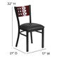 Hercules Series Black Cutout Back Metal Restaurant Chair - Mahogany Wood Back, Black Vinyl Seat By Flash Furniture | Dining Chairs | Modishstore - 4
