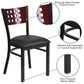 Hercules Series Black Cutout Back Metal Restaurant Chair - Mahogany Wood Back, Black Vinyl Seat By Flash Furniture | Dining Chairs | Modishstore - 3