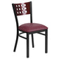 Hercules Series Black Cutout Back Metal Restaurant Chair - Mahogany Wood Back, Burgundy Vinyl Seat By Flash Furniture | Dining Chairs | Modishstore - 2