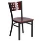Hercules Series Black Cutout Back Metal Restaurant Chair - Mahogany Wood Back & Seat By Flash Furniture | Dining Chairs | Modishstore - 2