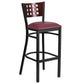 Hercules Series Black Cutout Back Metal Restaurant Barstool - Mahogany Wood Back, Burgundy Vinyl Seat By Flash Furniture | Bar Stools | Modishstore - 1