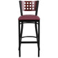 Hercules Series Black Cutout Back Metal Restaurant Barstool - Mahogany Wood Back, Burgundy Vinyl Seat By Flash Furniture | Bar Stools | Modishstore - 4