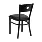 Hercules Series Black Circle Back Metal Restaurant Chair - Black Vinyl Seat By Flash Furniture | Dining Chairs | Modishstore - 3