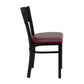 Hercules Series Black Circle Back Metal Restaurant Chair - Burgundy Vinyl Seat By Flash Furniture | Dining Chairs | Modishstore - 2
