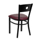 Hercules Series Black Circle Back Metal Restaurant Chair - Burgundy Vinyl Seat By Flash Furniture | Dining Chairs | Modishstore - 3
