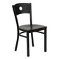 Hercules Series Black Circle Back Metal Restaurant Chair - Mahogany Wood Seat By Flash Furniture | Dining Chairs | Modishstore - 1