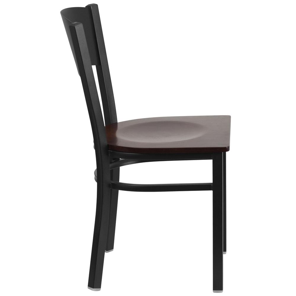 Hercules Series Black Circle Back Metal Restaurant Chair - Walnut Wood Seat By Flash Furniture | Dining Chairs | Modishstore - 2