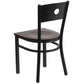 Hercules Series Black Circle Back Metal Restaurant Chair - Walnut Wood Seat By Flash Furniture | Dining Chairs | Modishstore - 3