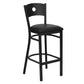 Hercules Series Black Circle Back Metal Restaurant Barstool - Black Vinyl Seat By Flash Furniture | Bar Stools | Modishstore - 1