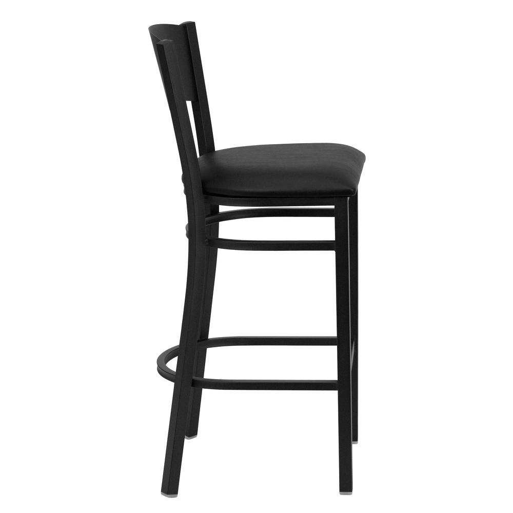 Hercules Series Black Circle Back Metal Restaurant Barstool - Black Vinyl Seat By Flash Furniture | Bar Stools | Modishstore - 2