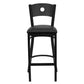 Hercules Series Black Circle Back Metal Restaurant Barstool - Black Vinyl Seat By Flash Furniture | Bar Stools | Modishstore - 4