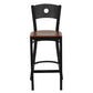 Hercules Series Black Circle Back Metal Restaurant Barstool - Cherry Wood Seat By Flash Furniture | Bar Stools | Modishstore - 4