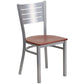 Hercules Series Silver Slat Back Metal Restaurant Chair - Cherry Wood Seat By Flash Furniture | Dining Chairs | Modishstore - 1
