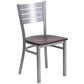 Hercules Series Silver Slat Back Metal Restaurant Chair - Mahogany Wood Seat By Flash Furniture | Dining Chairs | Modishstore - 1