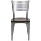 Hercules Series Silver Slat Back Metal Restaurant Chair - Walnut Wood Seat By Flash Furniture | Dining Chairs | Modishstore - 4