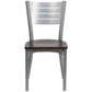 Hercules Series Silver Slat Back Metal Restaurant Chair - Walnut Wood Seat By Flash Furniture | Dining Chairs | Modishstore - 4