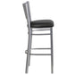 Hercules Series Silver Slat Back Metal Restaurant Barstool - Black Vinyl Seat By Flash Furniture | Bar Stools | Modishstore - 2
