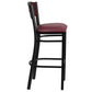 Hercules Series Black 4 Square Back Metal Restaurant Barstool - Mahogany Wood Back, Burgundy Vinyl Seat By Flash Furniture | Bar Stools | Modishstore - 2