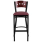 Hercules Series Black 4 Square Back Metal Restaurant Barstool - Mahogany Wood Back, Burgundy Vinyl Seat By Flash Furniture | Bar Stools | Modishstore - 4
