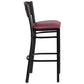 Hercules Series Black 3 Circle Back Metal Restaurant Barstool - Walnut Wood Back, Burgundy Vinyl Seat By Flash Furniture | Bar Stools | Modishstore - 2