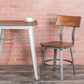 Flint Series Rustic Walnut Restaurant Chair With Wood Seat & Back And Gray Powder Coat Frame By Flash Furniture | Dining Chairs | Modishstore - 1