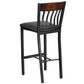 Eclipse Series Vertical Back Black Metal And Walnut Wood Restaurant Barstool With Black Vinyl Seat By Flash Furniture | Bar Stools | Modishstore - 3
