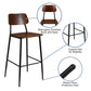 Industrial Barstool With Gunmetal Steel Frame And Rustic Wood Seat By Flash Furniture | Dining Chairs | Modishstore - 4