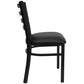 Hercules Series Black Ladder Back Metal Restaurant Chair - Black Vinyl Seat By Flash Furniture | Dining Chairs | Modishstore - 2