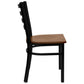 Hercules Series Black Ladder Back Metal Restaurant Chair - Cherry Wood Seat By Flash Furniture | Dining Chairs | Modishstore - 2