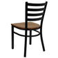 Hercules Series Black Ladder Back Metal Restaurant Chair - Cherry Wood Seat By Flash Furniture | Dining Chairs | Modishstore - 3