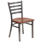 Hercules Series Clear Coated Ladder Back Metal Restaurant Chair - Cherry Wood Seat By Flash Furniture | Dining Chairs | Modishstore - 1