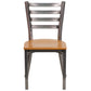 Hercules Series Clear Coated Ladder Back Metal Restaurant Chair - Natural Wood Seat By Flash Furniture | Dining Chairs | Modishstore - 4