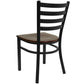 Hercules Series Black Ladder Back Metal Restaurant Chair - Mahogany Wood Seat By Flash Furniture | Dining Chairs | Modishstore - 3