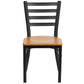 Hercules Series Black Ladder Back Metal Restaurant Chair - Natural Wood Seat By Flash Furniture | Dining Chairs | Modishstore - 4