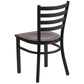 Hercules Series Black Ladder Back Metal Restaurant Chair - Walnut Wood Seat By Flash Furniture | Dining Chairs | Modishstore - 3