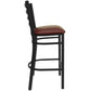 Hercules Series Black Ladder Back Metal Restaurant Barstool - Burgundy Vinyl Seat By Flash Furniture | Bar Stools | Modishstore - 2