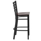 Hercules Series Black Ladder Back Metal Restaurant Barstool - Walnut Wood Seat By Flash Furniture | Bar Stools | Modishstore - 2