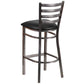 Hercules Series Clear Coated Ladder Back Metal Restaurant Barstool - Black Vinyl Seat By Flash Furniture | Bar Stools | Modishstore - 3