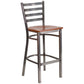 Hercules Series Clear Coated Ladder Back Metal Restaurant Barstool - Cherry Wood Seat By Flash Furniture | Bar Stools | Modishstore - 1