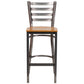 Hercules Series Clear Coated Ladder Back Metal Restaurant Barstool - Natural Wood Seat By Flash Furniture | Bar Stools | Modishstore - 4