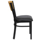 Hercules Series Black Circle Back Metal Restaurant Chair - Natural Wood Back, Black Vinyl Seat By Flash Furniture | Dining Chairs | Modishstore - 2