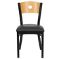Hercules Series Black Circle Back Metal Restaurant Chair - Natural Wood Back, Black Vinyl Seat By Flash Furniture | Dining Chairs | Modishstore - 4