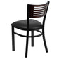 Hercules Series Black Slat Back Metal Restaurant Chair - Walnut Wood Back, Black Vinyl Seat By Flash Furniture | Dining Chairs | Modishstore - 3