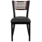 Hercules Series Black Slat Back Metal Restaurant Chair - Walnut Wood Back, Black Vinyl Seat By Flash Furniture | Dining Chairs | Modishstore - 4