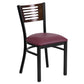 Hercules Series Black Slat Back Metal Restaurant Chair - Walnut Wood Back, Burgundy Vinyl Seat By Flash Furniture | Dining Chairs | Modishstore - 1