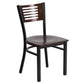 Hercules Series Black Slat Back Metal Restaurant Chair - Walnut Wood Back & Seat By Flash Furniture | Dining Chairs | Modishstore - 1
