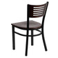 Hercules Series Black Slat Back Metal Restaurant Chair - Walnut Wood Back & Seat By Flash Furniture | Dining Chairs | Modishstore - 3