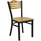 Hercules Series Black Slat Back Metal Restaurant Chair - Natural Wood Back & Seat By Flash Furniture | Dining Chairs | Modishstore