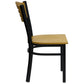 Hercules Series Black Slat Back Metal Restaurant Chair - Natural Wood Back & Seat By Flash Furniture | Dining Chairs | Modishstore - 2
