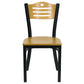 Hercules Series Black Slat Back Metal Restaurant Chair - Natural Wood Back & Seat By Flash Furniture | Dining Chairs | Modishstore - 4